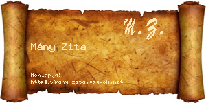 Mány Zita névjegykártya